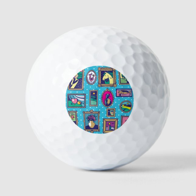 Gallery Wall: Diverse Picture Collection Golf Balls (Front)