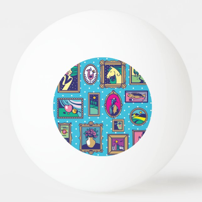 Gallery Wall: Diverse Picture Collection Ping Pong Ball (Front)
