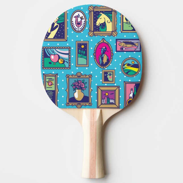 Gallery Wall: Diverse Picture Collection Ping Pong Paddle (Front)