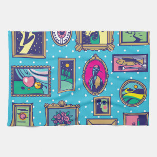 Gallery Wall: Diverse Picture Collection Tea Towel