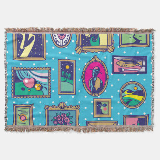Gallery Wall: Diverse Picture Collection Throw Blanket