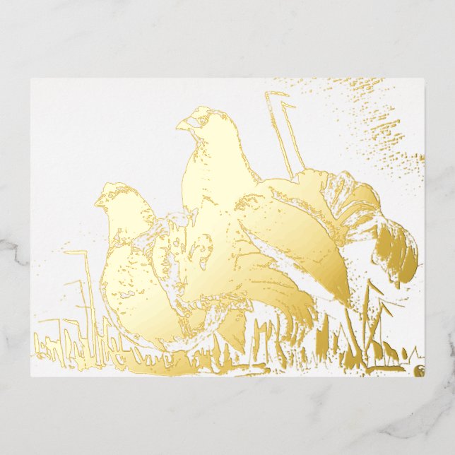 Galli cedroni Oro Foil Holiday Post Card (Front)