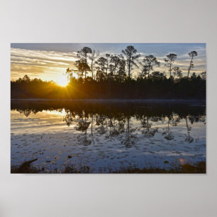 Galliard Lake Sunrise, Audubon Bird Sanctuary Poster