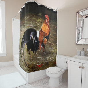 Gallic rooster//Rooster Shower Curtain