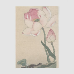 Gallinule With Lotus Flowers by Ohara Koson Tissue Paper