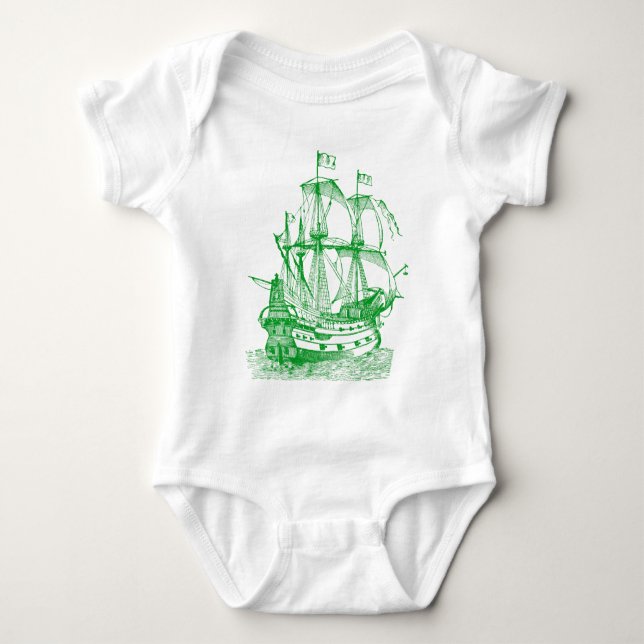 Gallion - Grass Green Baby Bodysuit (Front)