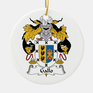 Gallo Family Crest Ceramic Tree Decoration