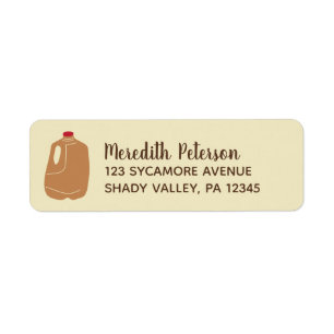 Gallon Apple Cider Jug Return Address Label