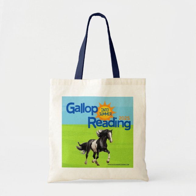 Gallop Into Summer Reading Tote Bag (Front)