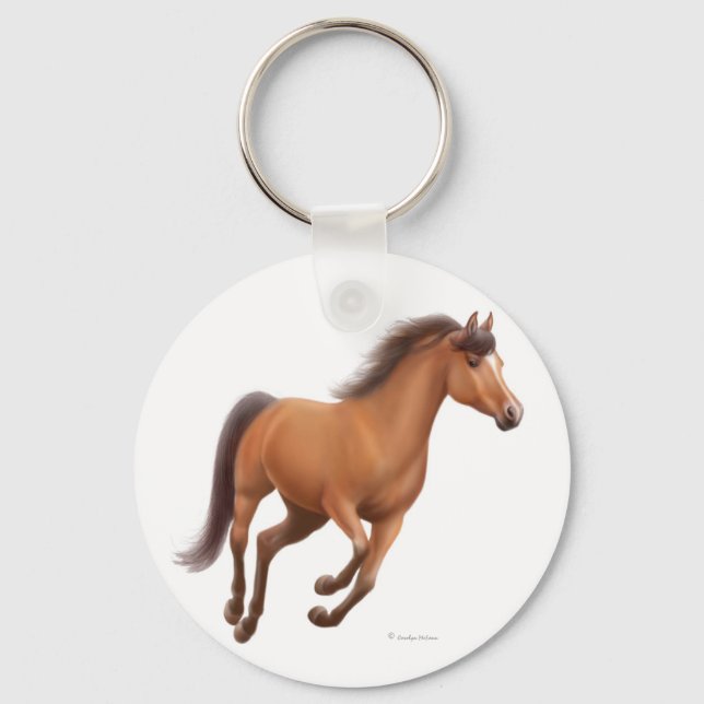 Galloping Bay Horse Keychain (Front)