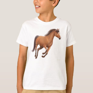 Galloping Bay Horse Kids Sweatshirt T-Shirt