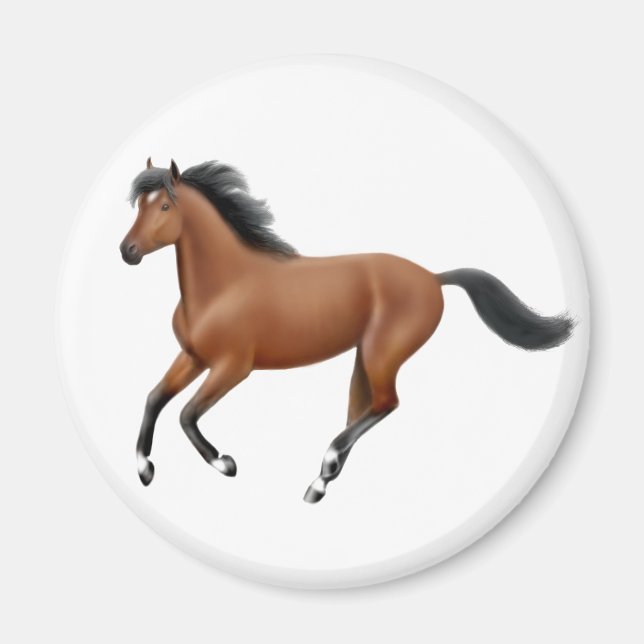Galloping Bay Horse Magnet (Front)