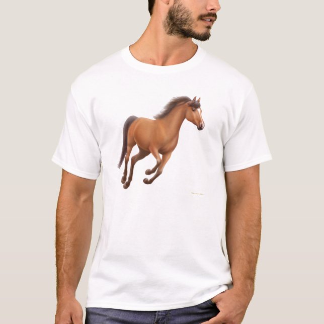 Galloping Bay Horse T-Shirt (Front)