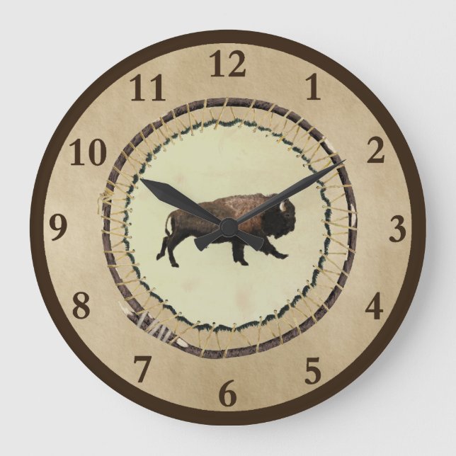 Galloping Bison Large Clock (Front)