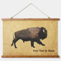 Galloping Bison On Old Paper