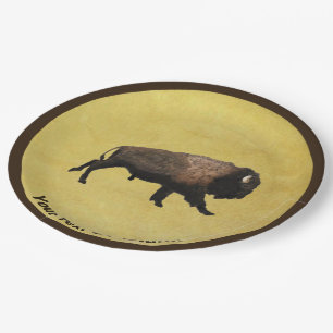 Galloping Bison Paper Plate