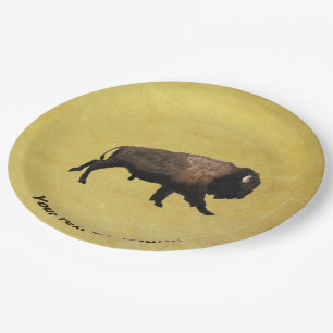 Galloping Bison Paper Plate