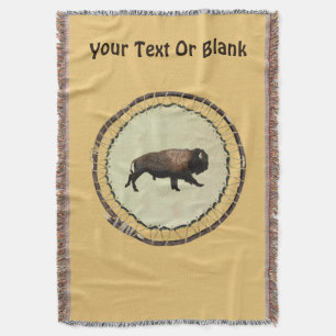 Galloping Bison Throw Blanket