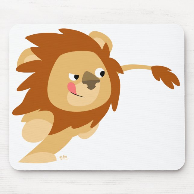 Galloping Cartoon Lion mousepad (Front)