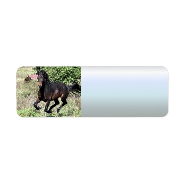 Galloping Chestnut Horse Return Address Label (Front)