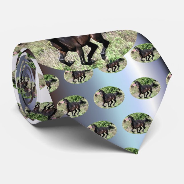 Galloping Chestnut Horse Tie (Rolled)