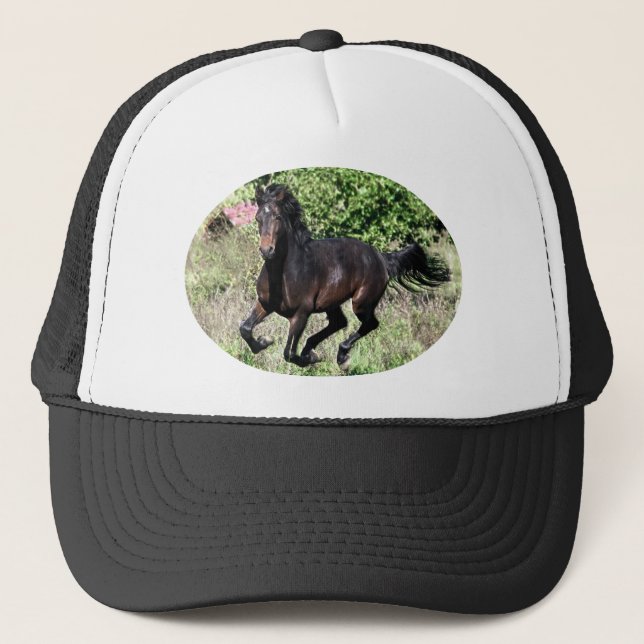 Galloping Chestnut Horse Trucker Hat (Front)