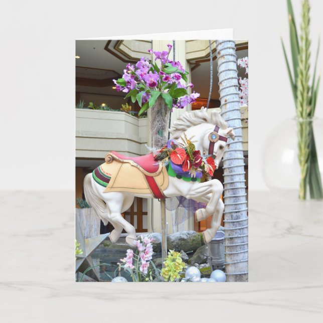 Galloping Christmas Pony Holiday Card (Front)