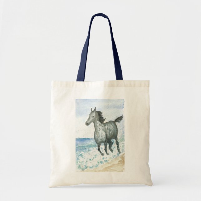 Galloping Connemara Pony on Beach Tote Bag (Front)