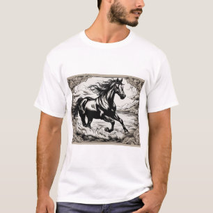 Galloping Glory – Traditional Flash Tattoo Horse T T-Shirt