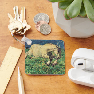 Galloping Horse by Giovanni Segantini, Vintage Art Key Ring