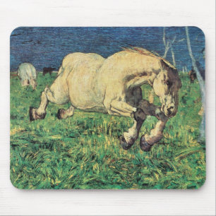 Galloping Horse by Giovanni Segantini, Vintage Art Mouse Pad