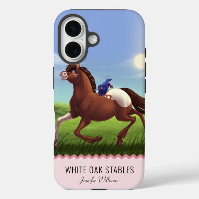 Galloping Horse Customisable Monogram Case-Mate iPhone Case (Back)