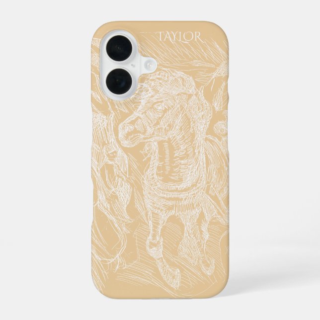 Galloping Horse – Edvard Munch – Personalized  iPhone 16 Case (Back)
