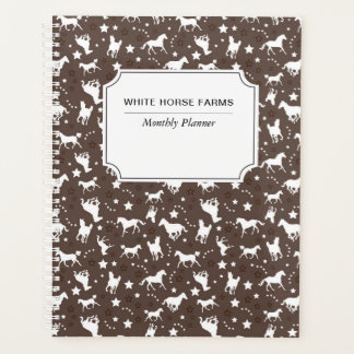 Galloping Horse Equine Equestrian Pattern Brown Planner