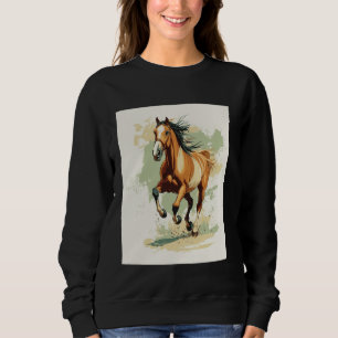 Galloping Horse Freedom Equestrian Art Sweatshirt