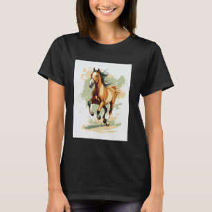 Galloping Horse Freedom Equestrian Art T-Shirt