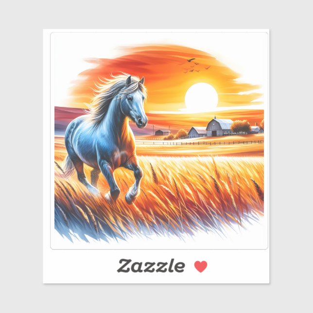Galloping Horse in Golden Fields (Sheet)