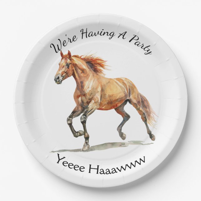 Galloping Horse Personalised Paper Plate (Front)