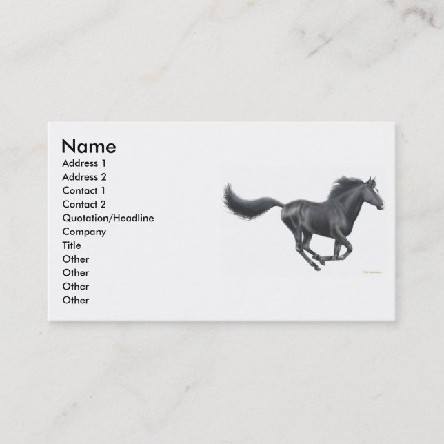 Galloping Horse Profile Card (Front)