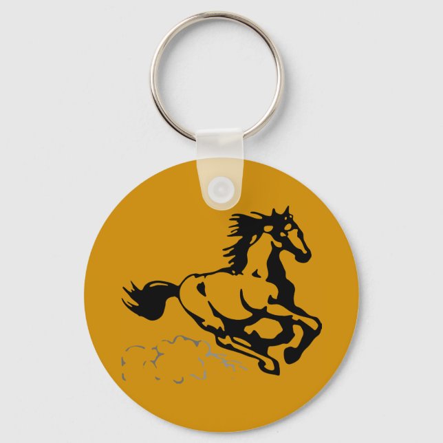 Galloping Horse Wild and Free Key Ring (Front)