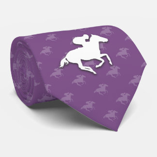 Galloping Horseman | Purple Sport Gifts Tie