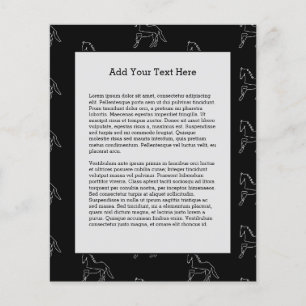 Galloping Horses Equestrian White Contour Horse Flyer