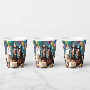 Galloping into Fun: A Horse Birthday Celebration Paper Cups