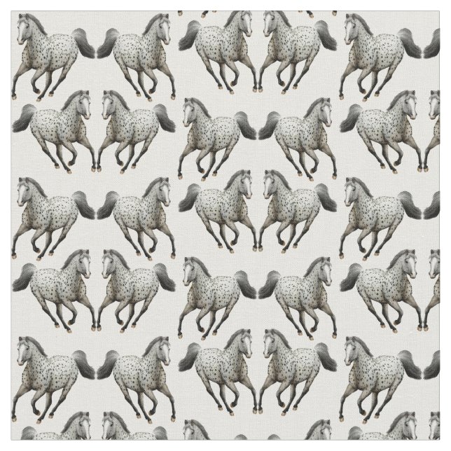Galloping Leopard Appaloosa Horse Fabric (Close Up)