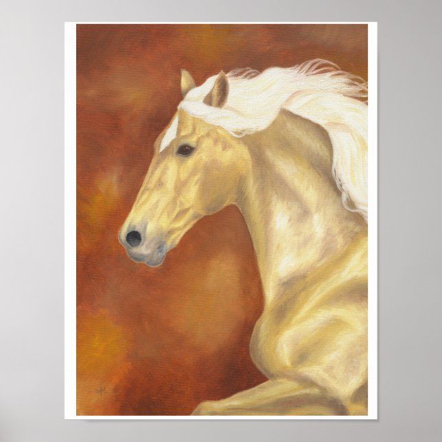 Galloping palomino print 11"x14" (Front)