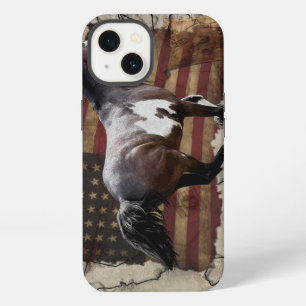 Galloping Pinto Paint USA Pony Express Horse iPhone Case