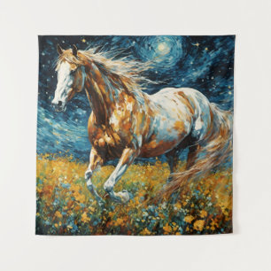 Galloping Pinto Stallion Van Gogh Tapestry