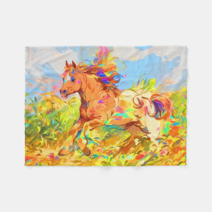 Galloping Pony - Children's Book Art Fleece Blanket