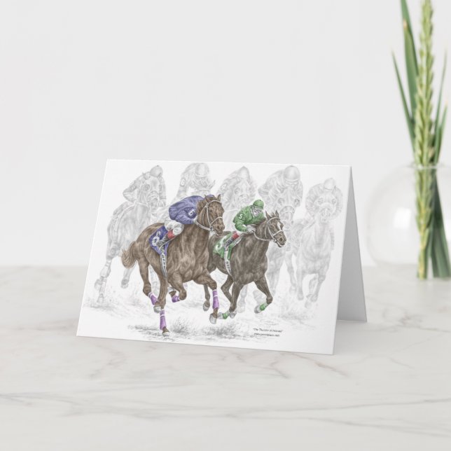 Galloping Race Horses Card (Front)
