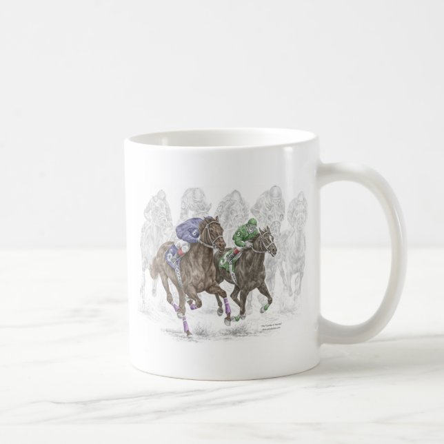 Galloping Race Horses Coffee Mug (Right)